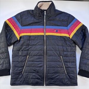 AVIATOR NATION 4 Stripe Jacket Adult Unisex XLarge Black Puffy Made in the USA